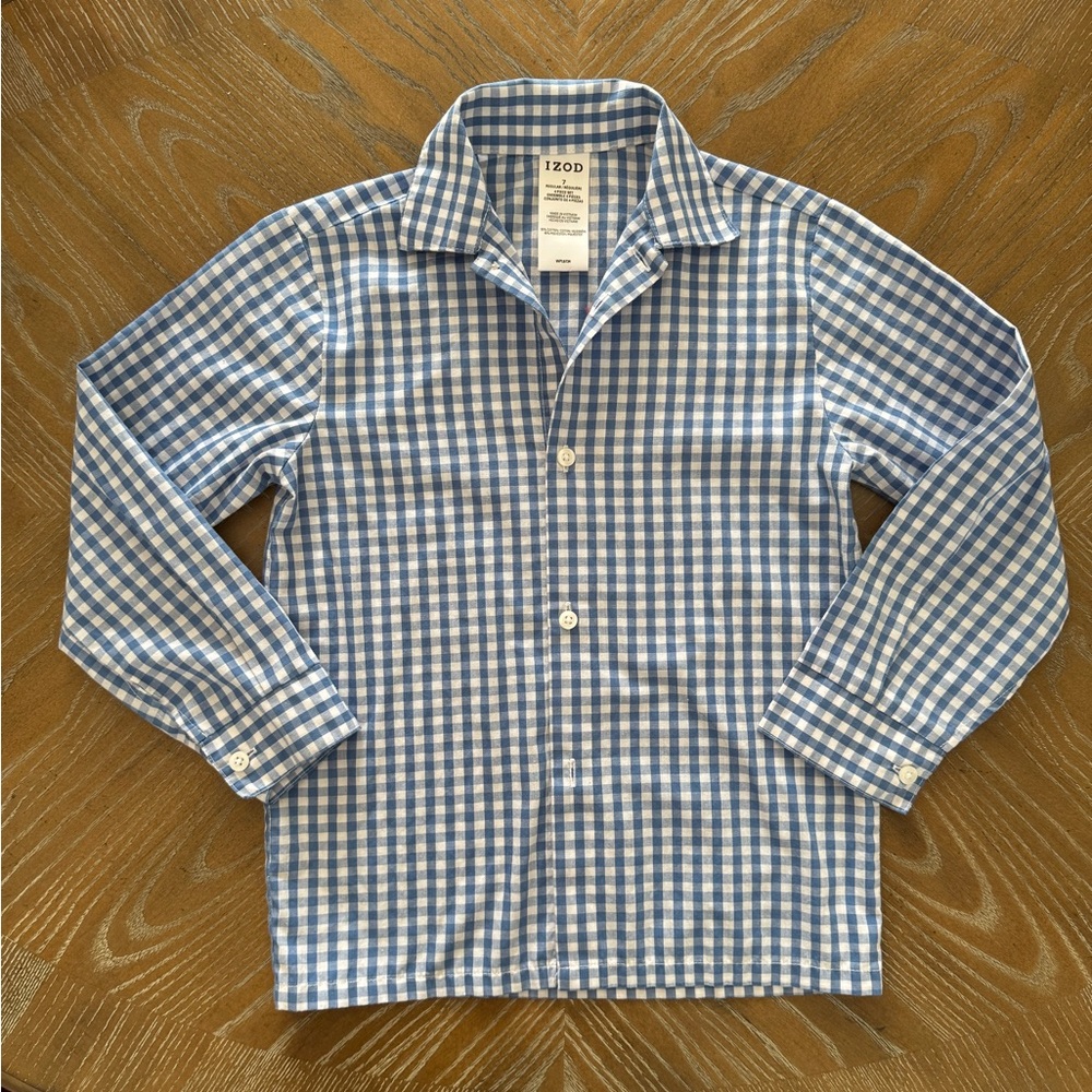 IZOD Blue Checkered Boy's Shirt